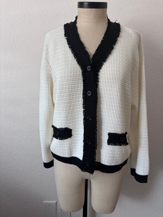 Adrianna Papell Tops - Adrianna Papell - NWOT Frayed Knit Cardigan Size XL